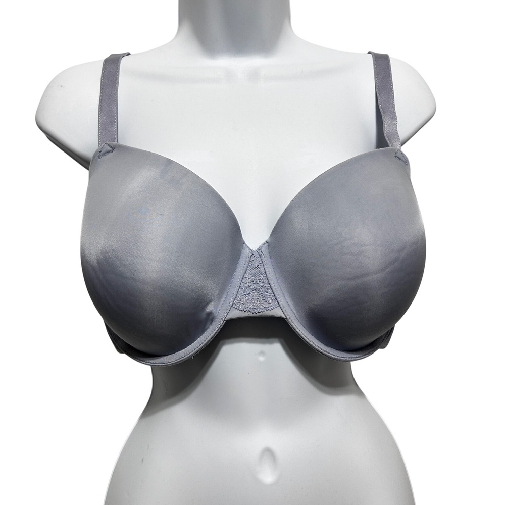 Wacoal Women Underwire T Shirt Bra 38D Periwinkle Smooth Molded Cup Lace Comfort